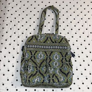 Vera Bradley Cambridge Zip Top Tote Green and Black Bag